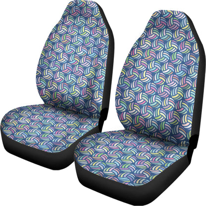 Pastel Volleyball Pattern Print Universal Fit Car Seat Covers