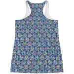 Pastel Volleyball Pattern Print Women's Racerback Tank Top
