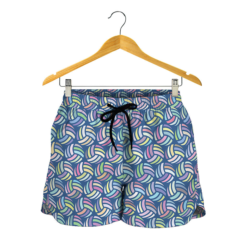 Pastel Volleyball Pattern Print Women's Shorts