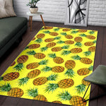 Pastel Yellow Pineapple Pattern Print Area Rug GearFrost
