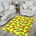 Pastel Yellow Pineapple Pattern Print Area Rug GearFrost