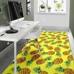 Pastel Yellow Pineapple Pattern Print Area Rug GearFrost