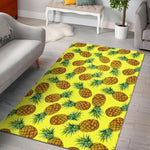 Pastel Yellow Pineapple Pattern Print Area Rug GearFrost