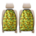 Pastel Yellow Pineapple Pattern Print Car Seat Organizers