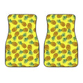 Pastel Yellow Pineapple Pattern Print Front Car Floor Mats