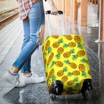 Pastel Yellow Pineapple Pattern Print Luggage Cover GearFrost