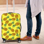 Pastel Yellow Pineapple Pattern Print Luggage Cover GearFrost