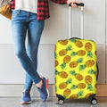 Pastel Yellow Pineapple Pattern Print Luggage Cover