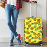 Pastel Yellow Pineapple Pattern Print Luggage Cover GearFrost