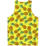 Pastel Yellow Pineapple Pattern Print Men's Tank Top