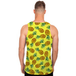 Pastel Yellow Pineapple Pattern Print Men's Tank Top