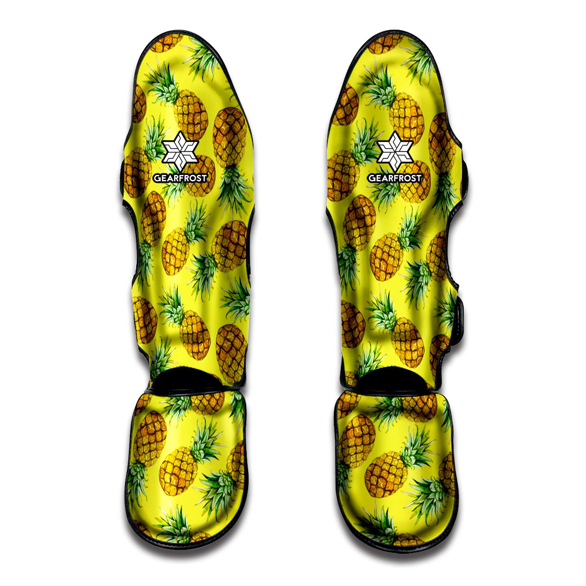 Pastel Yellow Pineapple Pattern Print Muay Thai Shin Guard