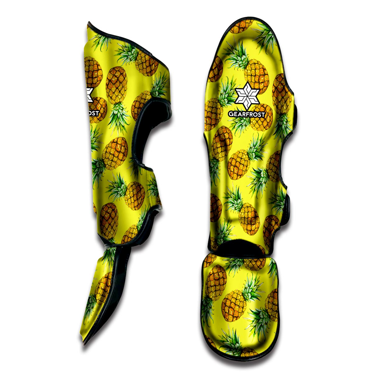 Pastel Yellow Pineapple Pattern Print Muay Thai Shin Guard