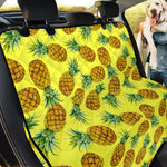 Pastel Yellow Pineapple Pattern Print Pet Car Back Seat Cover