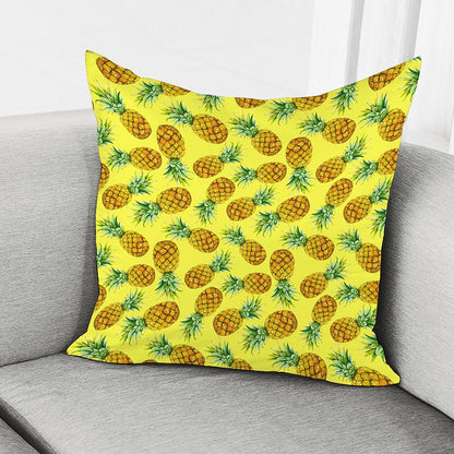 Pastel Yellow Pineapple Pattern Print Pillow Cover