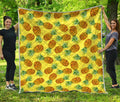 Pastel Yellow Pineapple Pattern Print Quilt