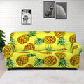 Pastel Yellow Pineapple Pattern Print Sofa Cover