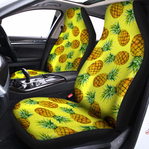 Pastel Yellow Pineapple Pattern Print Universal Fit Car Seat Covers