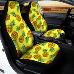 Pastel Yellow Pineapple Pattern Print Universal Fit Car Seat Covers