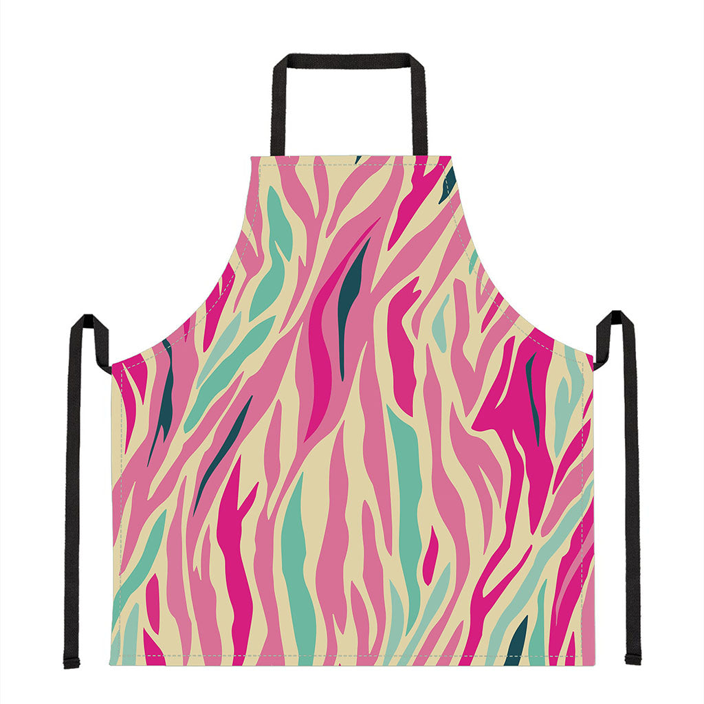 Pastel Zebra Pattern Print Apron