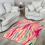 Pastel Zebra Pattern Print Area Rug GearFrost