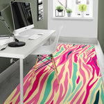 Pastel Zebra Pattern Print Area Rug GearFrost