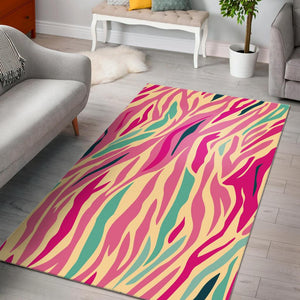 Pastel Zebra Pattern Print Area Rug GearFrost