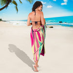 Pastel Zebra Pattern Print Beach Sarong Wrap