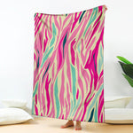 Pastel Zebra Pattern Print Blanket