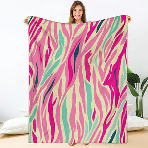 Pastel Zebra Pattern Print Blanket