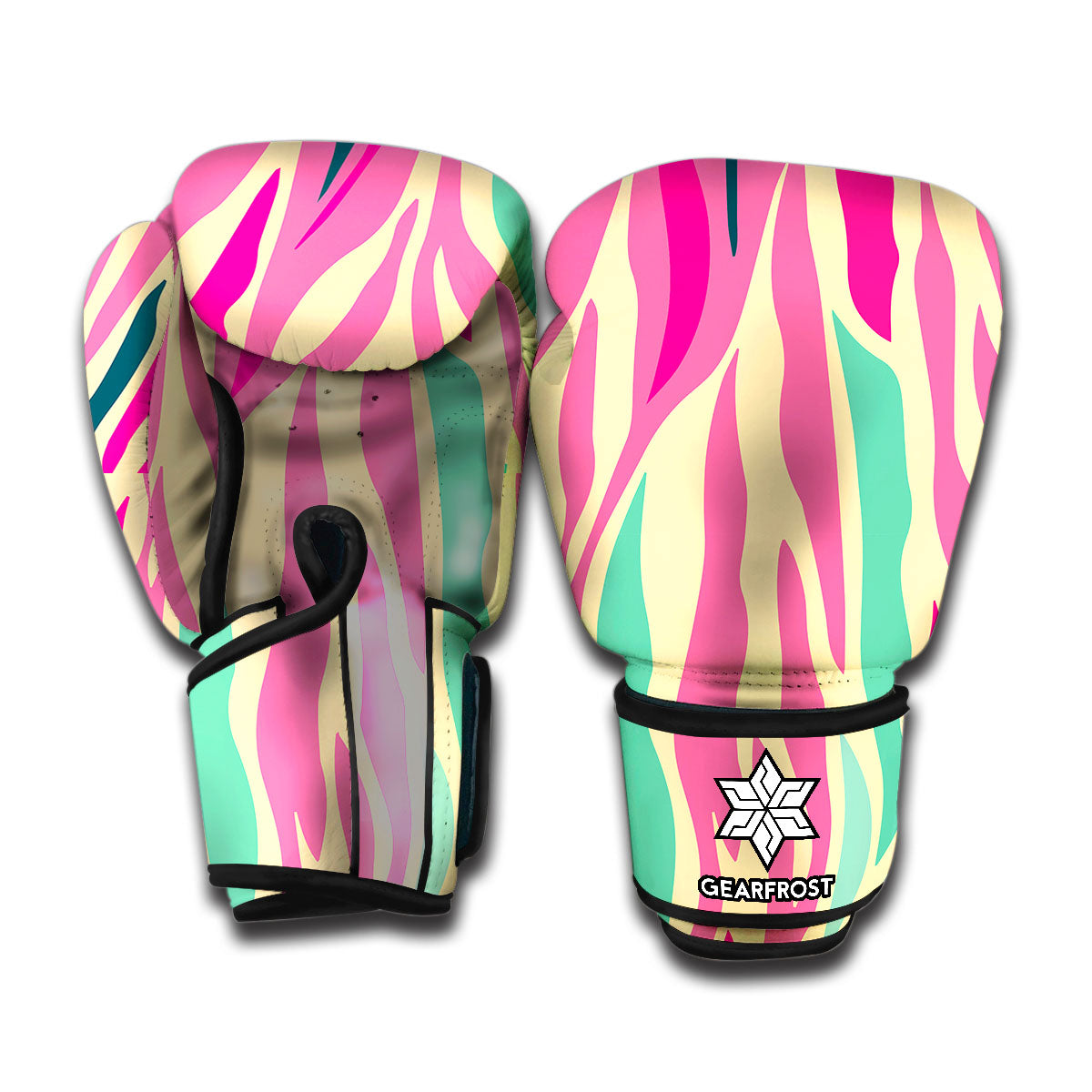 Pastel Zebra Pattern Print Boxing Gloves