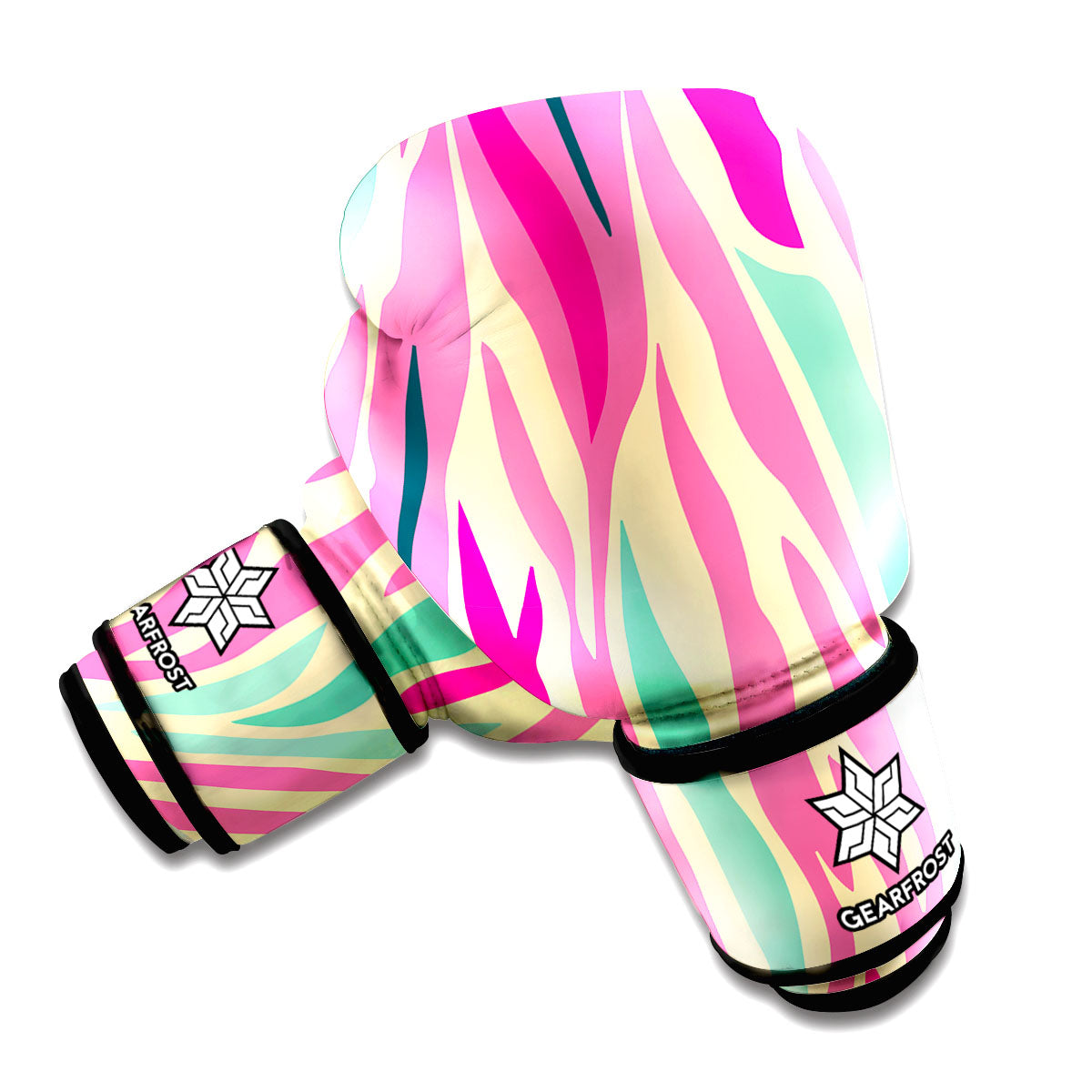 Pastel Zebra Pattern Print Boxing Gloves