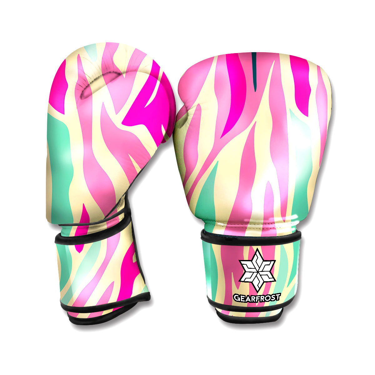 Pastel Zebra Pattern Print Boxing Gloves