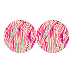 Pastel Zebra Pattern Print Car Coasters