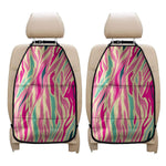 Pastel Zebra Pattern Print Car Seat Organizers