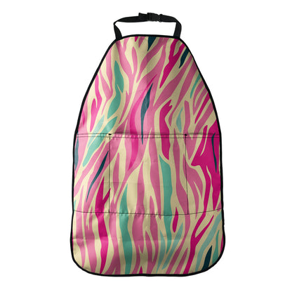 Pastel Zebra Pattern Print Car Seat Organizers