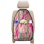 Pastel Zebra Pattern Print Car Seat Organizers