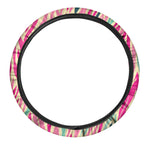 Pastel Zebra Pattern Print Car Steering Wheel Cover