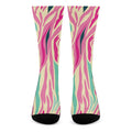Pastel Zebra Pattern Print Crew Socks