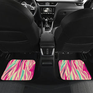 Pastel Zebra Pattern Print Front and Back Car Floor Mats