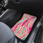 Pastel Zebra Pattern Print Front and Back Car Floor Mats