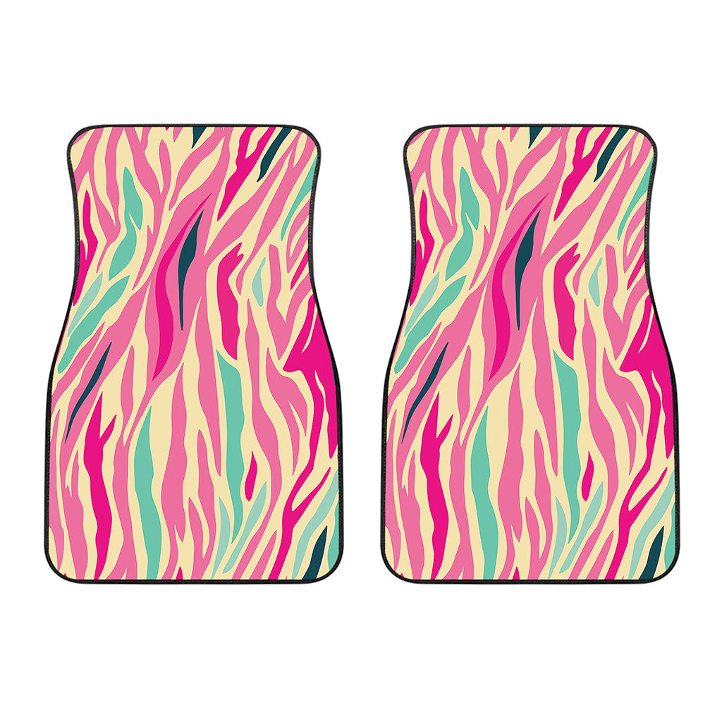 Pastel Zebra Pattern Print Front Car Floor Mats