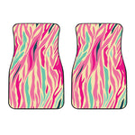 Pastel Zebra Pattern Print Front Car Floor Mats