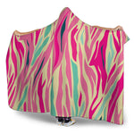 Pastel Zebra Pattern Print Hooded Blanket
