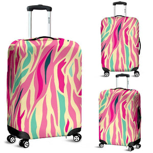 Pastel Zebra Pattern Print Luggage Cover GearFrost