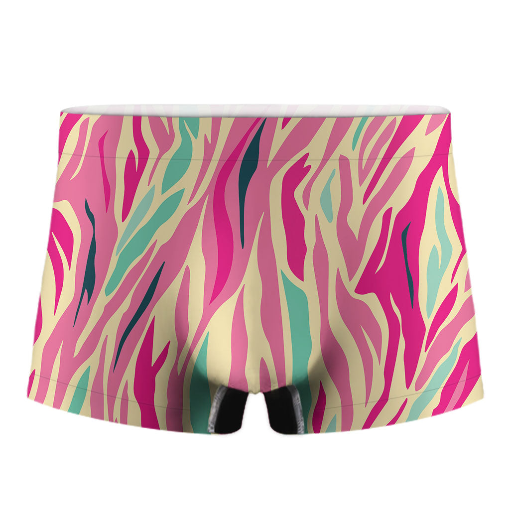 Pastel Zebra Pattern Print Men's Boxer Briefs