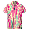 Pastel Zebra Pattern Print Men's Short Sleeve Shirt