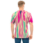 Pastel Zebra Pattern Print Men's T-Shirt