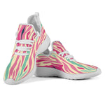 Pastel Zebra Pattern Print Mesh Knit Shoes GearFrost