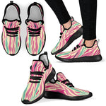 Pastel Zebra Pattern Print Mesh Knit Shoes GearFrost